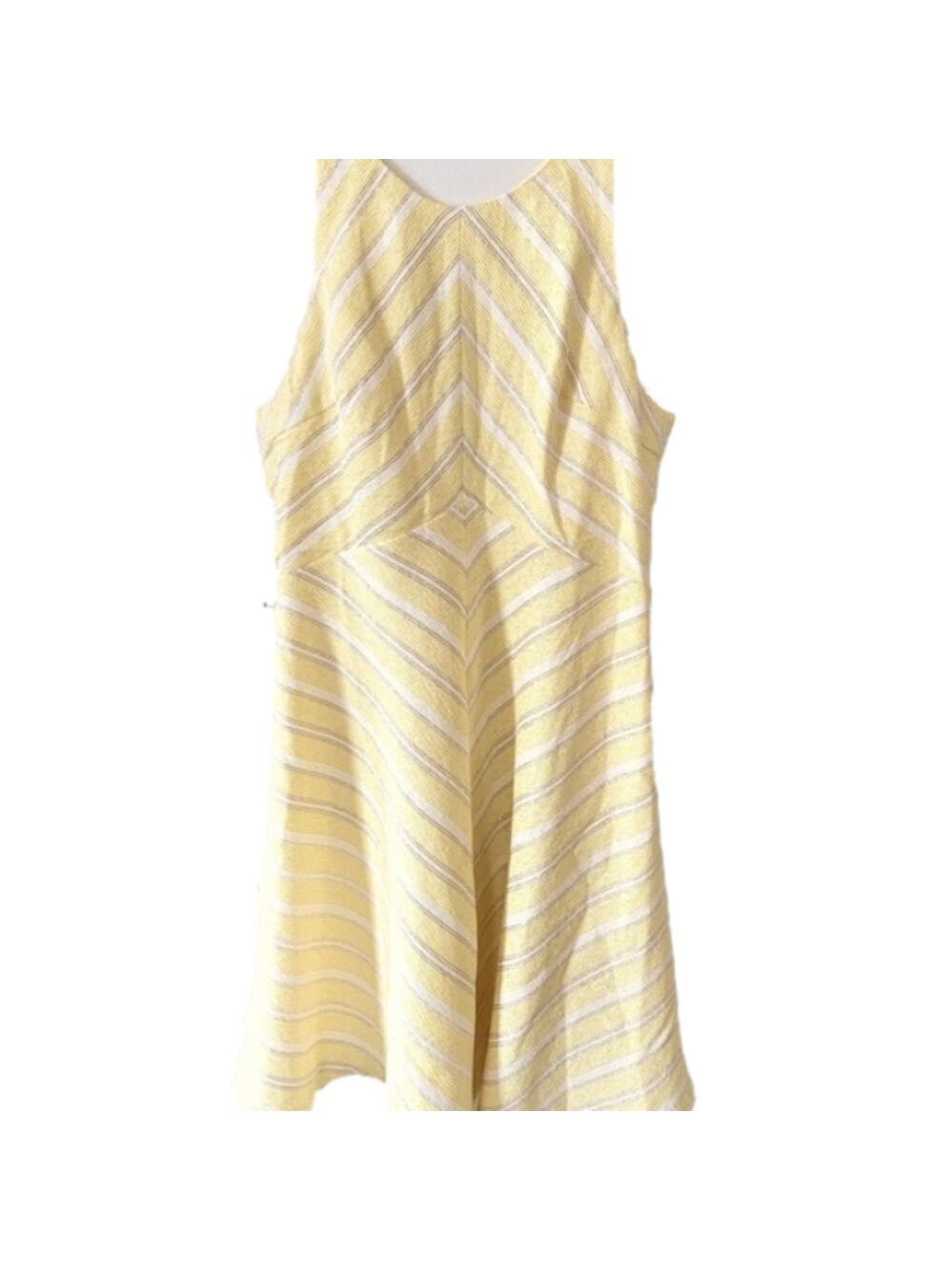 FRANCESCA’S Yellow & White Sleeveless Dress
